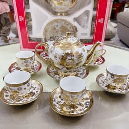 Bộ Ấm Tách Trà Hoàng Gia Cao Cấp Bộ 1 Bình Trà 6 Ly Kèm Đĩa Phong Cách Bắc Âu  M53 5