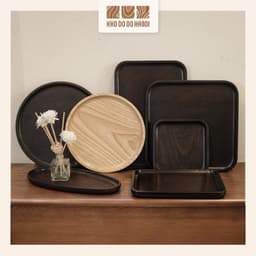Khay Gỗ Đựng Đồ Ăn, Decor Trang Trí Đĩa Gỗ Thớt Gỗ Chụp Ảnh Decor Kiểu Nhật - khodogohanoi 1