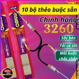 10 bộ thẻo câu cá buộc sẵn có ngạnh 3260 , thẻo câu đài buộc sẵn 3260 chuyên rô riếc chép 1