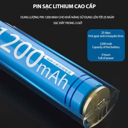 Vợt muỗi kiêm đèn bắt muỗi tự động 2in1 pin 1200mAh tích hợp đèn led ánh sáng xanh có đế cắm sạc cao cấp - DidoogltHCM 8