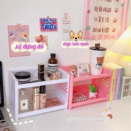 Kệ 2 tầng đa năng decor đựng đồ trang sức, mỹ phẩm, văn phòng phẩm, kệ nhà tắm Hàn Quốc 1
