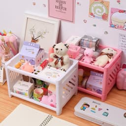 Kệ 2 tầng đa năng decor đựng đồ trang sức, mỹ phẩm, văn phòng phẩm, kệ nhà tắm Hàn Quốc 3