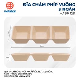 AMIZIN Combo 5, 10  Đĩa chấm phíp tròn vuông 2 ngăn, 3 ngăn Việt Nhật, đĩa đựng gia vị tròn vuông kiểu dáng AMIZIN 5