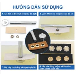 Combo bộ đóng khoen +20 khoen ore đồng thau không gỉ (màu ngẫu nhiên, có long đền) Đóng khoen áo quần,đồ thủ công 7