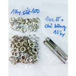 Bộ đục bông (TÁN CHẺ) đóng khoen ore (mắt cáo) +100 khoen (bằng sắt,màu ngẫu nhiên,có long đền) Đóng bạt, túi giấy 2