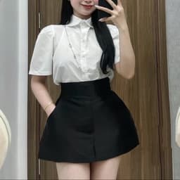 Chân váy dáng A afta cạp cạp cao siêu xinh hot hit 2024 2