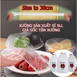 Túi 1000 cái màng bọc thực phẩm trong suốt có bo chun 38CM 2