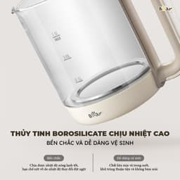 Máy Pha Trà BEAR SB-PT15K, Bình Thủy Tinh 1.5Lit - 1000w, 8 Chế Độ Nấu, Hàng Chính Hãng 7