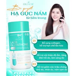 Viên Uống Glutathione 600 Drlacir Hộp 30 viên, Giúp trắng da, ngừa nám, nếp nhăn, cân bằng nội tiết tố nữ - davina 9