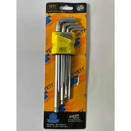 Bộ lục giác Yeti loại dài tiêu chuẩn đầu bi, đầu bông 9 món thép Chrome Vanadium siêu cứng, bền bỉ 4