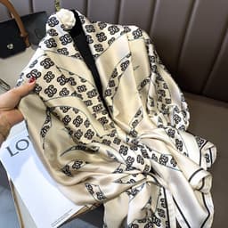 Khăn Choàng Lụa Cao Cấp, Khăn Quàng Cổ Choàng Vai Ban To 180*90 Họa Tiết Thanh Lịch Trẻ Trung k3 5