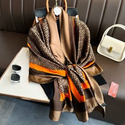 Khăn Choàng Lụa Cao Cấp, Khăn Quàng Cổ Choàng Vai Ban To 180*90 Họa Tiết Thanh Lịch Trẻ Trung k3 6