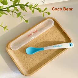 Thìa Ăn Dặm Cảm Biến Nhiệt Cocobear Kèm Hộp,Muỗng Ăn Dặm Mềm Có Báo Nóng An Toàn Cho Bé 8