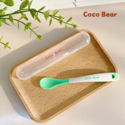 Thìa Ăn Dặm Cảm Biến Nhiệt Cocobear Kèm Hộp,Muỗng Ăn Dặm Mềm Có Báo Nóng An Toàn Cho Bé 6