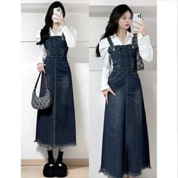 Váy bò yếm dáng ngắn, dài siêu xinh, yếm jeans hot hit có bigsize 2