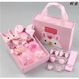 Hộp 18 chi tiết kẹp tóc, dây buộc tóc siêu xinh cho bé gái, màu sắc tươi tắn 8