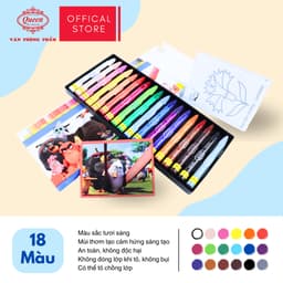 Bút Sáp Màu Queen 12/18/24 Màu Cho Bé | Tô Mượt Đều Màu Ít Bụi | An Toàn Chuẩn Mỹ & EU Cho Bé! 4