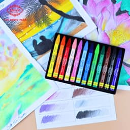 Bút Sáp Màu Queen 12/18/24 Màu Cho Bé | Tô Mượt Đều Màu Ít Bụi | An Toàn Chuẩn Mỹ & EU Cho Bé! 7