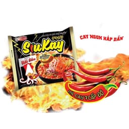 Thùng 24 Gói Mì Siu Kay Vị Hải Sản Bò Cay Gà Cay Phô Mai - Mì SiuKay mì cay 7 cấp độ Siêu Cay 5