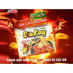 Thùng 24 Gói Mì Siu Kay Vị Hải Sản Bò Cay Gà Cay Phô Mai - Mì SiuKay mì cay 7 cấp độ Siêu Cay 6