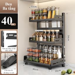 Kệ đựng gia vị nhà bếp HOMELOVE Kệ để hũ gia vị tiện dụng bằng thép carbon chống gỉ sét giúp nhà bếp gọn gàng 22 7