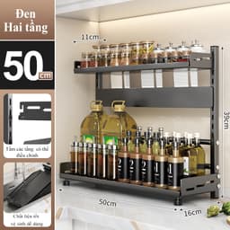 Kệ đựng gia vị nhà bếp HOMELOVE Kệ để hũ gia vị tiện dụng bằng thép carbon chống gỉ sét giúp nhà bếp gọn gàng 22 8