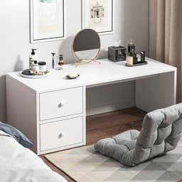 Bàn Trang Điểm Ngồi Bệt Có Ngăn Kéo - Bàn Làm Việc Ngồi Bệt Gỗ MDF Phủ Melamine Cao Cấp Trang Trí 6