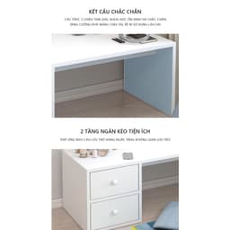 Bàn Trang Điểm Ngồi Bệt Có Ngăn Kéo - Bàn Làm Việc Ngồi Bệt Gỗ MDF Phủ Melamine Cao Cấp Trang Trí 4