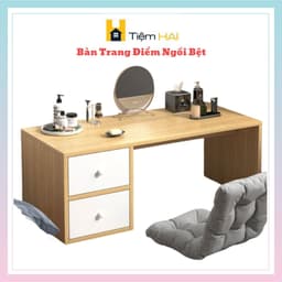 Bàn Trang Điểm Ngồi Bệt Có Ngăn Kéo - Bàn Làm Việc Ngồi Bệt Gỗ MDF Phủ Melamine Cao Cấp Trang Trí 1
