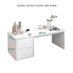 Bàn Trang Điểm Ngồi Bệt Có Ngăn Kéo - Bàn Làm Việc Ngồi Bệt Gỗ MDF Phủ Melamine Cao Cấp Trang Trí 5