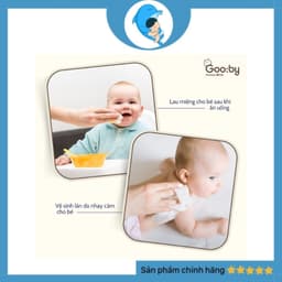 Khăn ướt Gooby Premium/Aiko 100 tờ cao cấp, không cồn, không parabens, mềm mịn, an toàn với da trẻ nhỏ MECAHEO 4