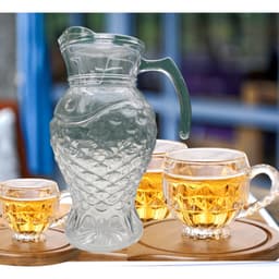 [ GiaDungQueHuong ] Bình Đựng Nước Thủy Tinh, Ca Nước Deli Kèm Cốc Uống Nước Cao Cấp Dung Tích 1,7L  M22 6