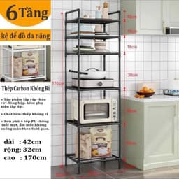 Kệ nhà bếp, Kệ đa năng 6 tầng khung thép, sơn tĩnh điện chống rỉ 3