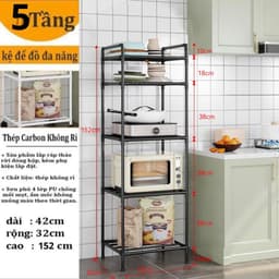 Kệ nhà bếp, Kệ đa năng 6 tầng khung thép, sơn tĩnh điện chống rỉ 6