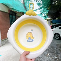Thau/Chậu Rửa Mặt Gấp Gọn Silicon Hình Khủng Long Đáng Yêu, Tiện Dụng Cho Mẹ Và Bé 8