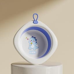 Thau/Chậu Rửa Mặt Gấp Gọn Silicon Hình Khủng Long Đáng Yêu, Tiện Dụng Cho Mẹ Và Bé 9