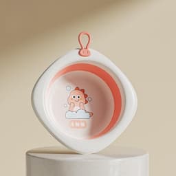 Thau/Chậu Rửa Mặt Gấp Gọn Silicon Hình Khủng Long Đáng Yêu, Tiện Dụng Cho Mẹ Và Bé 5