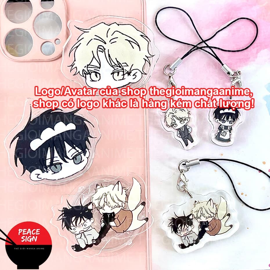 (mua 1 tặng 1) Giá đỡ Dây treo điện thoại manhua LOW TIDE IN THE TWILIGHT Đêm Bên Làn Nước BL chibi griptok acrylic