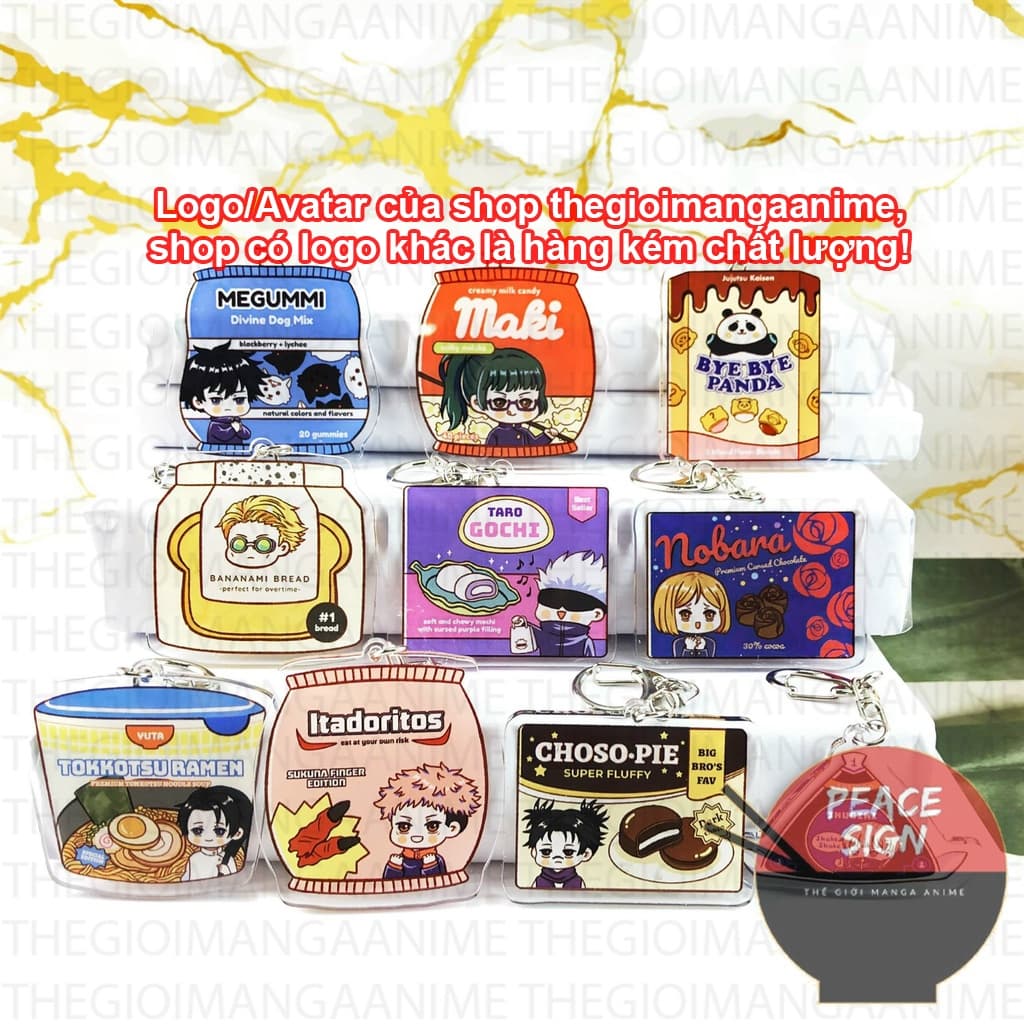 (mua 1 tặng 1) ( Mica ) Móc khóa JUJUTSU KAISEN CHÚ THUẬT HỒI CHIẾN ver HỘP THỰC PHẨM quà tặng nhiều mẫu anime