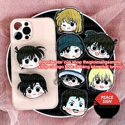 (mua 1 tặng 1) (FACE CHIBI) Giá đỡ dây treo điện thoại DETECTIVE CONAN Thám Tử Lừng Danh anime griptok mica acrylic 1