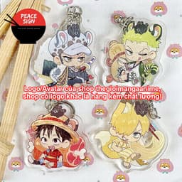 (Mua 1 tặng 1) Móc khóa ONE PIECE ĐẢO HẢI TẶC TAI THÚ ĐỒ ĂN in hình anime chibi acrylic dễ thương zoro sanji luffy law 1