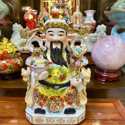 Tượng thần tài, thổ địa gấm đỏ RỒNG VIỆT, tượng thần phát gốm sứ cao cấp 9