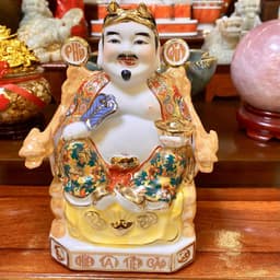 Tượng thần tài, thổ địa gấm đỏ RỒNG VIỆT, tượng thần phát gốm sứ cao cấp 4