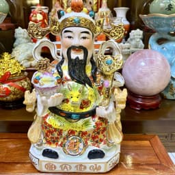 Tượng thần tài, thổ địa gấm đỏ RỒNG VIỆT, tượng thần phát gốm sứ cao cấp 7