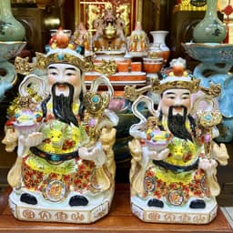 Tượng thần tài, thổ địa gấm đỏ RỒNG VIỆT, tượng thần phát gốm sứ cao cấp 8