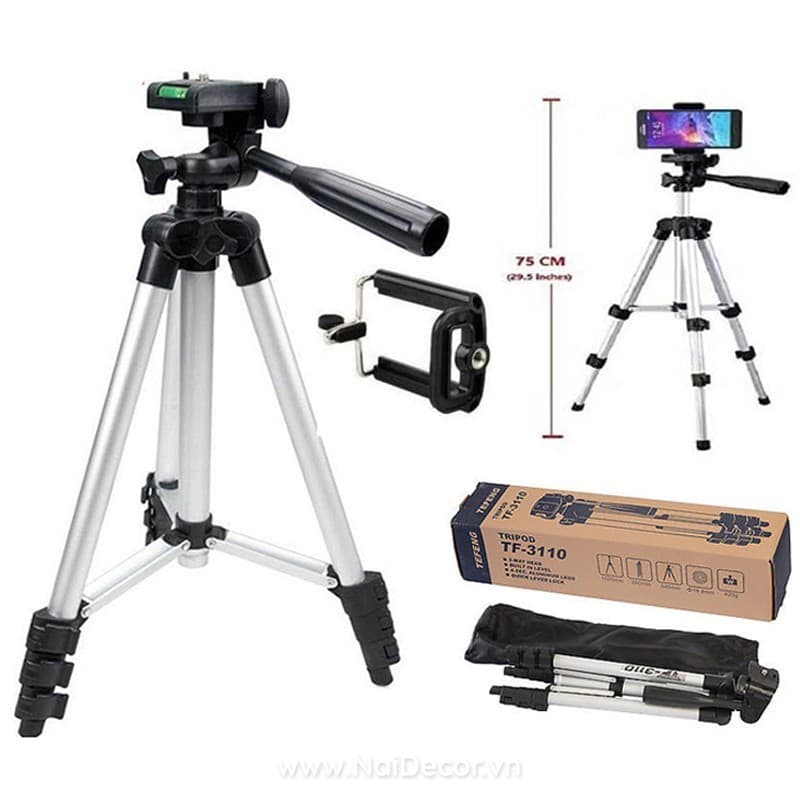 #Gậy Tripod 3 Chân Kèm Kẹp 3110 Gấp Gọn Điều Chỉnh Xoay 360 độ ,Giá Đỡ Điện Thoại Chụp ảnh Livestream