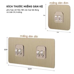 COMBO Miếng Dán Tường Cho Kệ Nhà Tắm JYoohome Kệ Inox Nhà Bếp Chất Liệu PVC Dán Tường Siêu Chắc 4