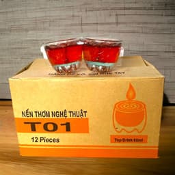 "Nến cốc tài lộc T01 Rồng Việt - Nến thủy tinh thắp sáng ban thờ thần tài và gia tiên" 4