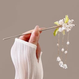 Trâm Cài Tóc Hoa Chuông Linh Lan - Trâm Thả 3 Tua Rua Cổ Phong Hán Phục Trung Hoa Cổ Trang Cosplay 8