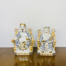 Tượng thần tài, thổ địa gấm xanh RỒNG VIỆT, tượng thần phát gốm sứ bát tràng cao cấp 5